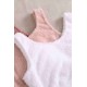 Kolsuz Askılı Peluş Polar Alt Üst Şortlu Pijama Takımı Beyaz