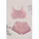 Kolsuz Askılı Peluş Polar Alt Üst Şortlu Pijama Takımı Beyaz