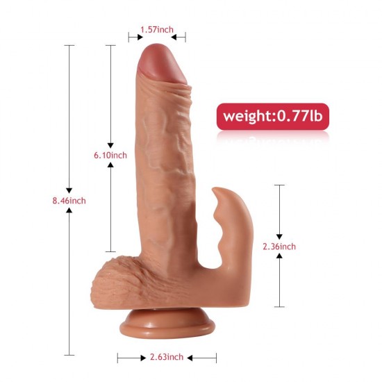 USB Şarjlı 21 cm Klitoris Uyarıcılı Penis Vibratör