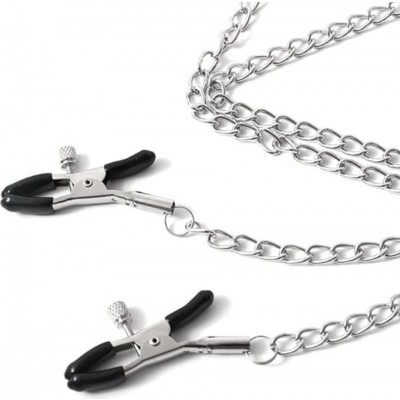 Nipple Clamps with Chain 30 CM Paslanmaz Çelik Zincirli Göğüs Uyarıcı Kolyeli Meme Ucu Klips