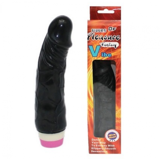 Waves 19 CM Titreşimli Realistik Zenci Dildo Vibratör Penis