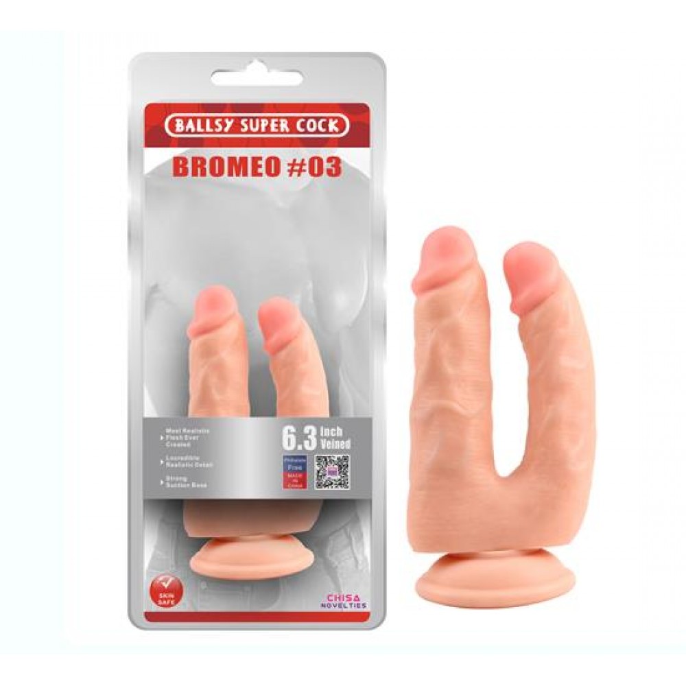 Brumeo 03 İki Uçlu Vantuzlu Çatal Dildo