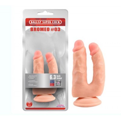  Brumeo 03 İki Uçlu Vantuzlu Çatal Dildo