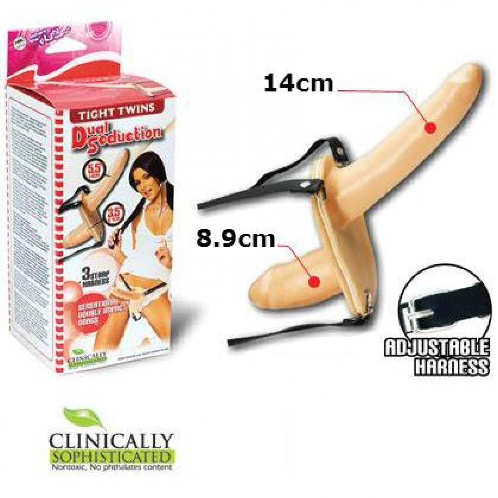 UNİSEX ÇİFT TARAFLI 15.2CM İÇİ BOŞ BELDEN BAĞLAMALI TİTREŞİMLİ PROTEZ PENİS