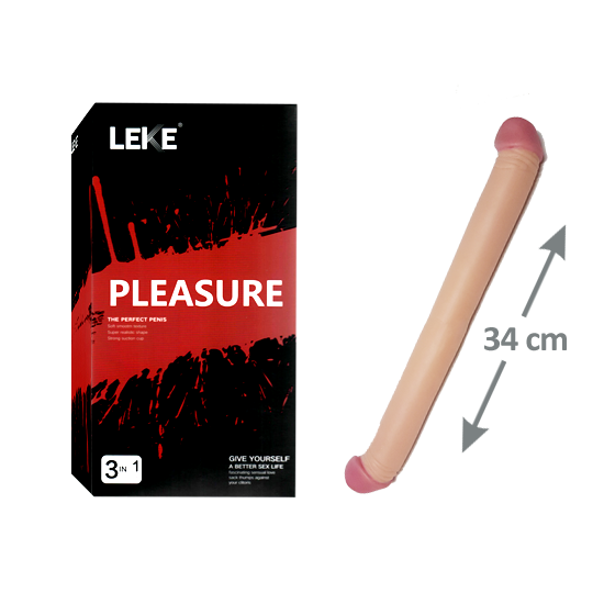                    Pleasure 34cm Çift Taraflı Gerçekçi Dildo