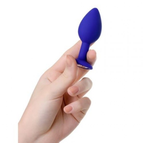 Brilliant Anal Plug Mavi beyaz kristalli 7 cm 26 g