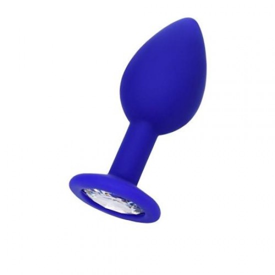 Brilliant Anal Plug Mavi beyaz kristalli 7 cm 26 g