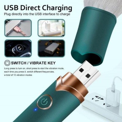USB Şarj Edilebilir 10 Hızlı Silikon Makyaj Fırçası