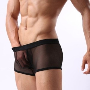 Merry See Siyah Transparan Erkek Boxer