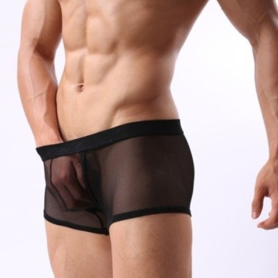 Merry See Siyah Transparan Erkek Boxer