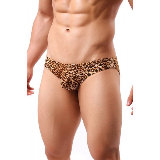 Leopar Desenli Erkek Slip