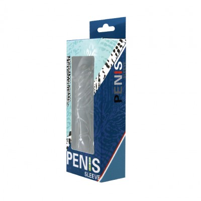 Sleeve Damarlı Uzatmalı Şeffaf Silikon Penis Kılıfı Kristal Dildo