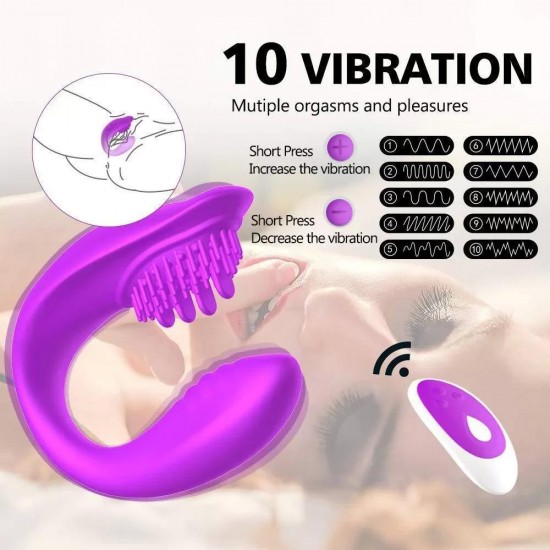 ROSY Kablosuz Kumandalı Şarjlı Klitoris ve G-Spot Uyarıcı Bükülebilir 2 in 1 Vibratör - Mor