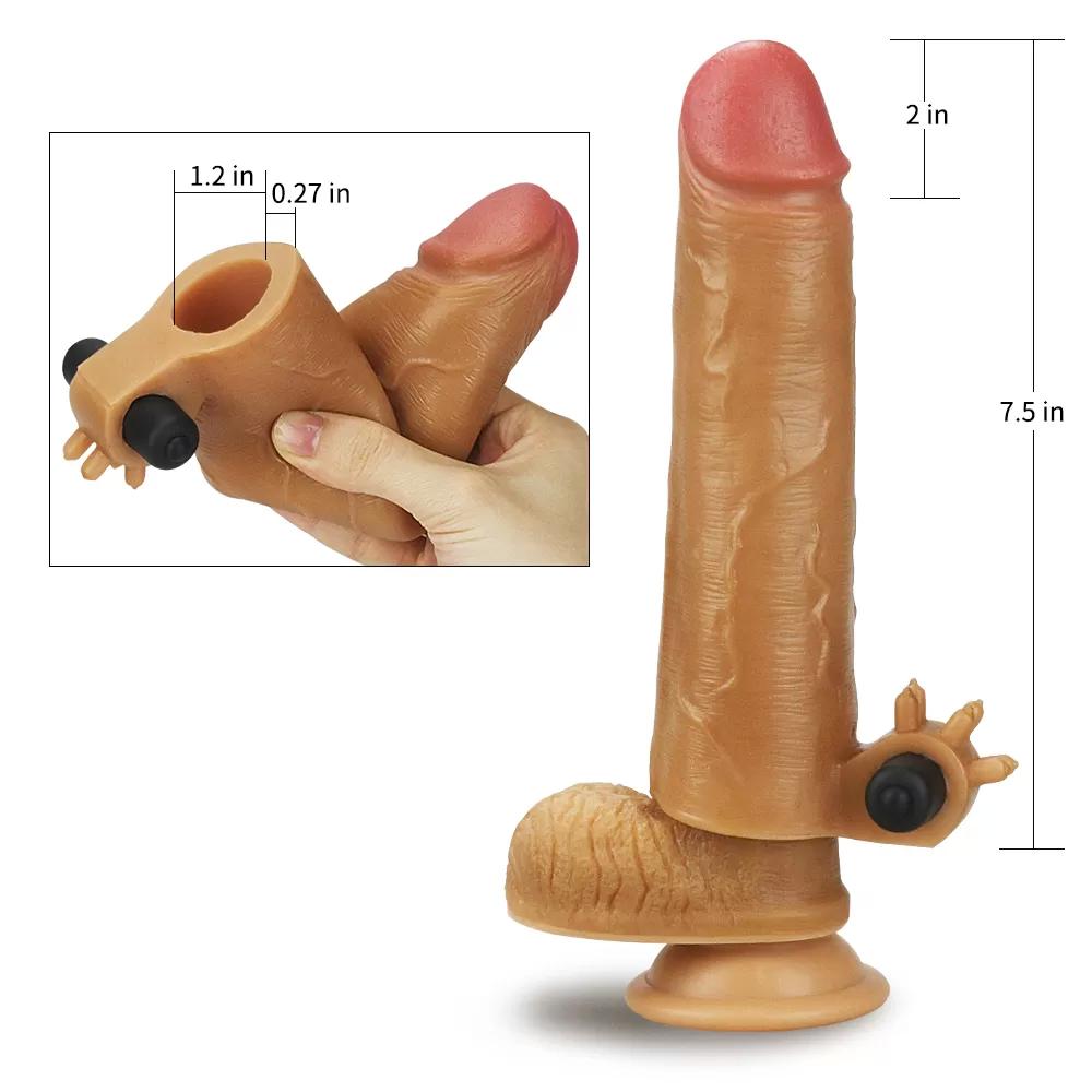 5 CM UZATMALI Ultra Gerçekci Klitoris Uyarıcılı Penis Kılıfı