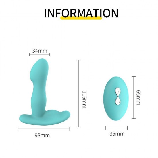 VISION Kablosuz Kumandalı Klitoris ve G-Spot Uyarıcı Külot İçi Giyilebilir 2 in 1 Vibratör - Mavi