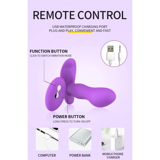 VISION Kablosuz Kumandalı Klitoris ve G-Spot Uyarıcı Külot İçi Giyilebilir 2 in 1 Vibratör - Mor